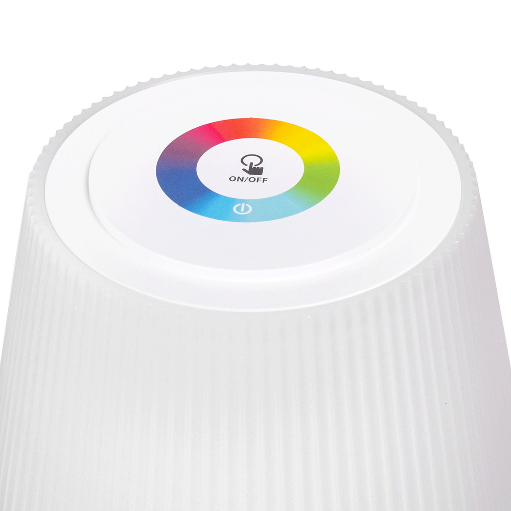 Lampada da tavolo Led touch Dory Bianca RGB 4W portatile a batteria ricaricabile USB Aigostar - Foto 1