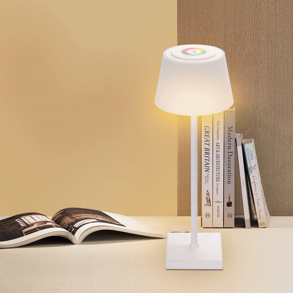 Lampada da tavolo Led touch Dory Bianca RGB 4W portatile a batteria ricaricabile USB Aigostar - Foto 3