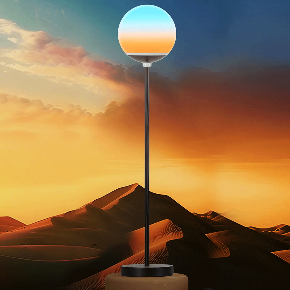 Lampada da terra a piantana Smart 8W nera Bluetooth Mesh RGB + CCT con telecomando Aigostar - Foto 4