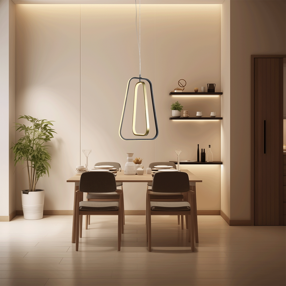 Lampadario da soffitto Drawn Nero 36W Bianco caldo 2700K Aigostar - Foto 3
