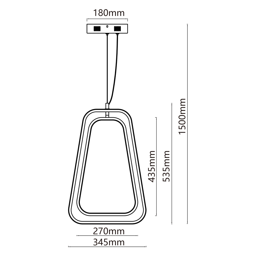 Lampadario da soffitto Drawn Nero 36W Bianco caldo 2700K Aigostar - Foto 4