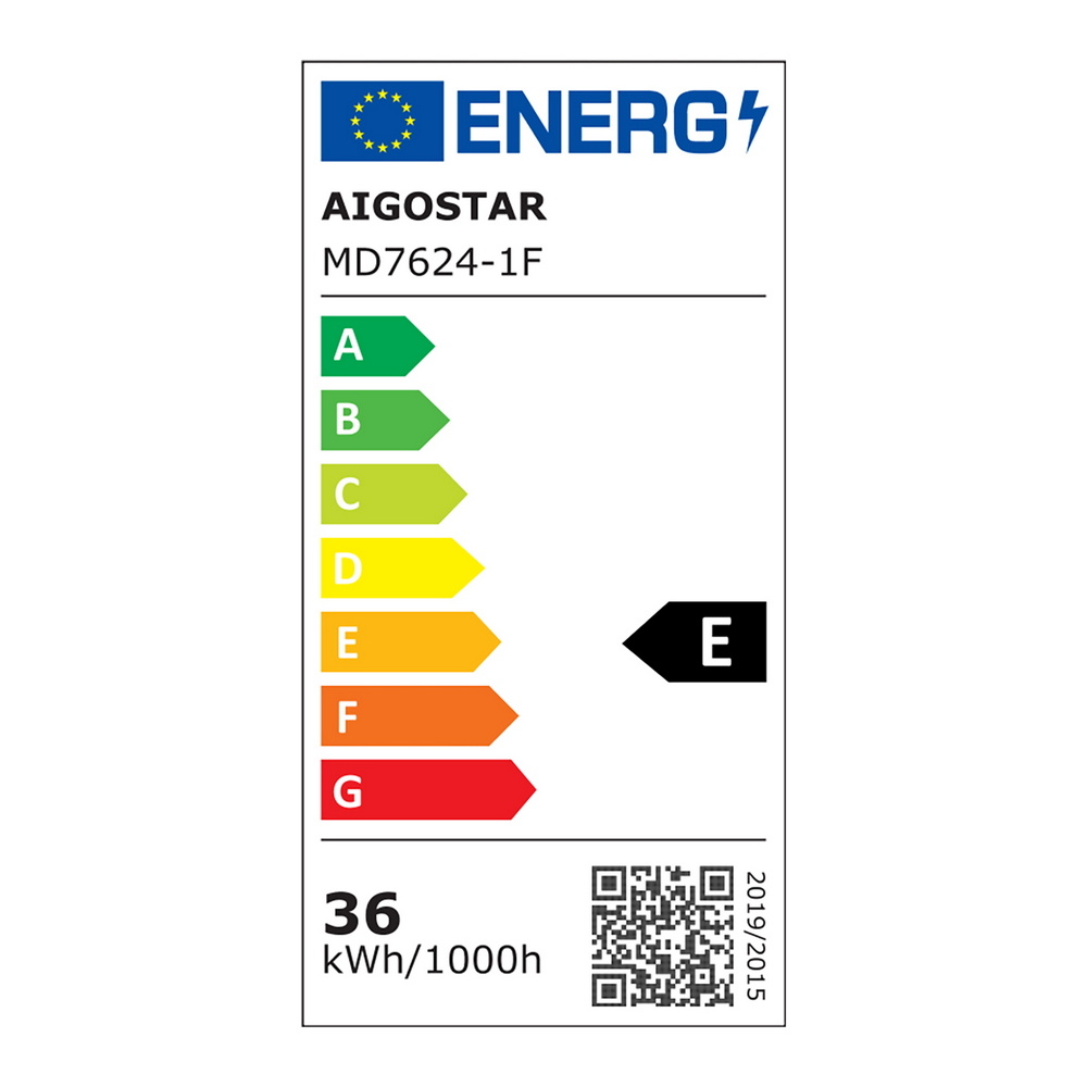 Lampadario da soffitto Drawn Nero 36W Bianco caldo 2700K Aigostar - Foto 7