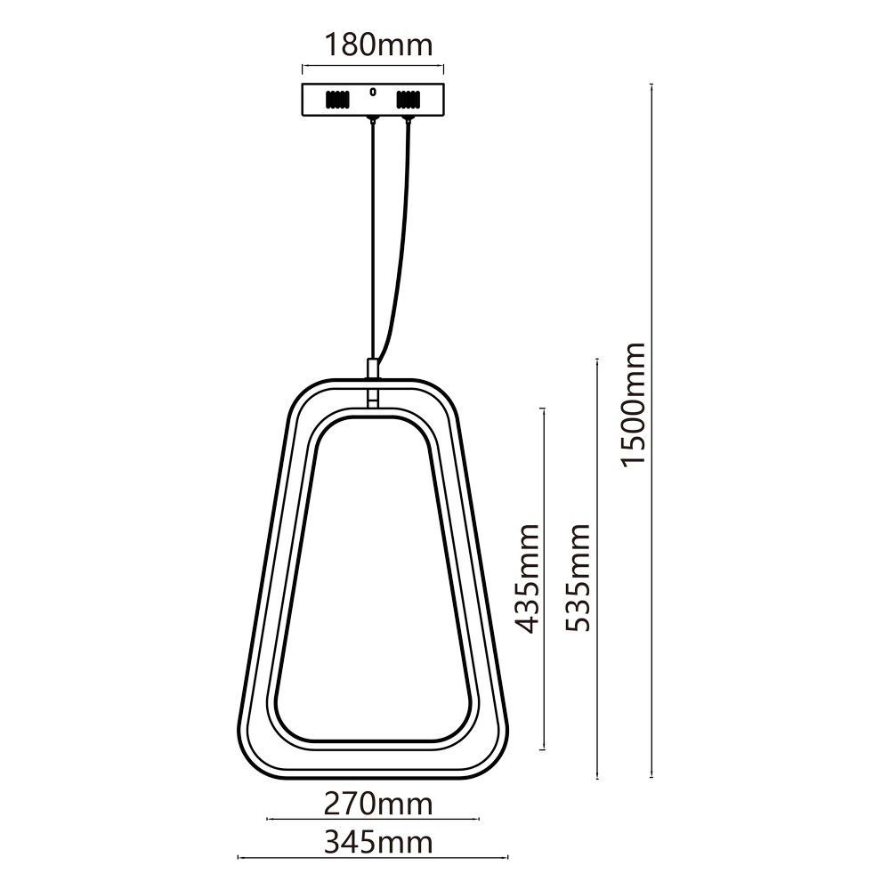 Lampadario da soffitto Drawn Nero 36W Bianco freddo 6500K Aigostar - Foto 4