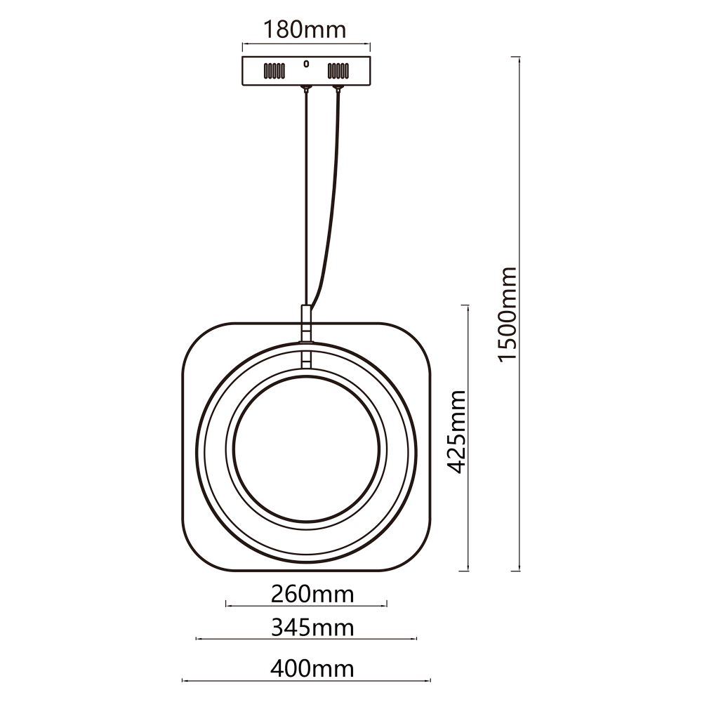Lampadario da soffitto Meridian Nero e oro 30W Bianco caldo 2700K Aigostar - Foto 4