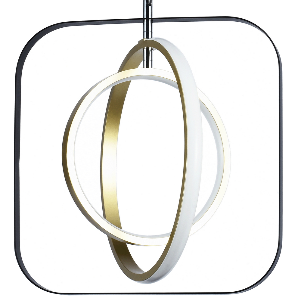 Lampadario da soffitto Meridian Nero e oro 30W Bianco freddo 6500K Aigostar - Foto 1