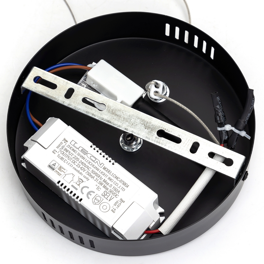 Lampadario da soffitto Meridian Nero e oro 30W Bianco freddo 6500K Aigostar - Foto 2