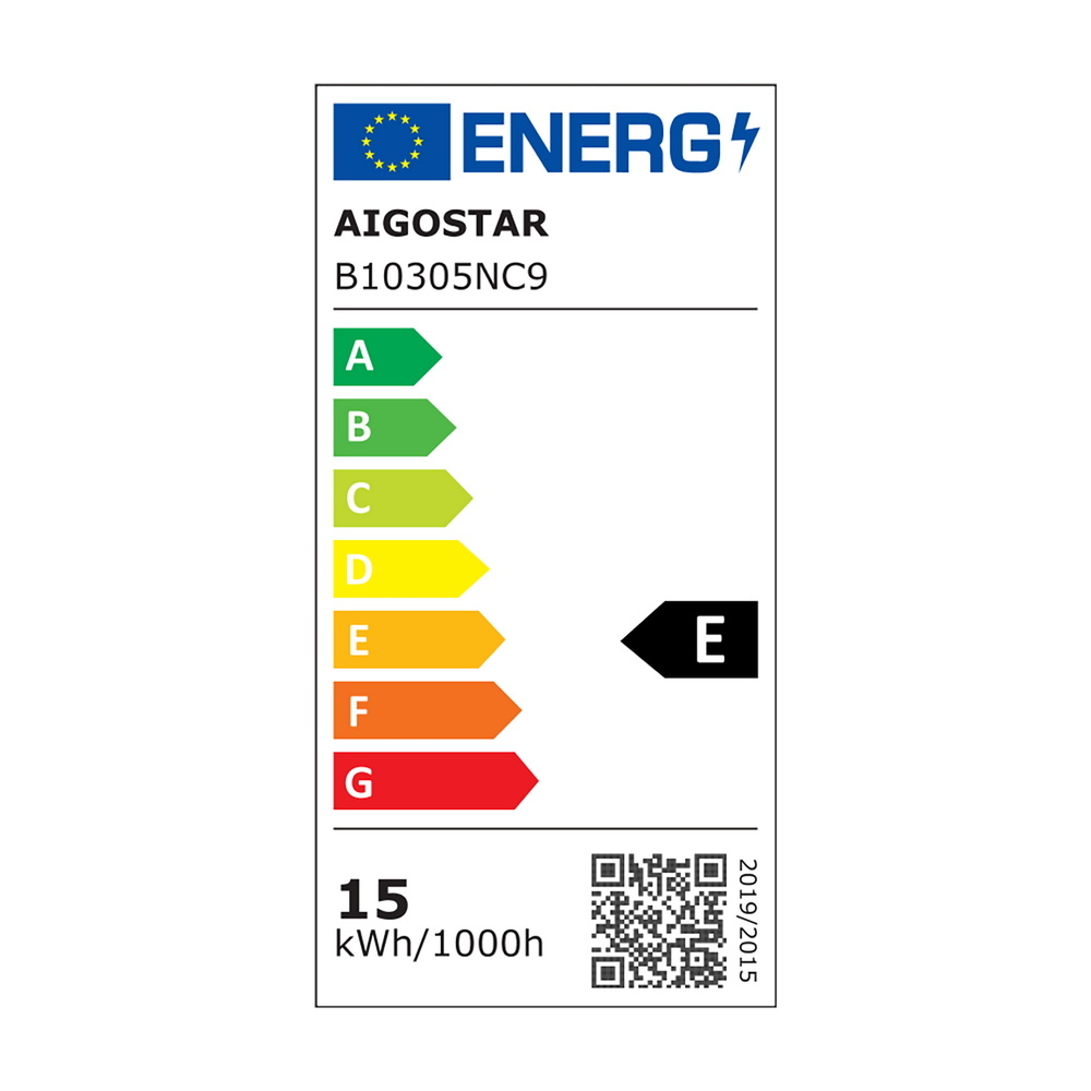 Lampadario da soffitto Ring Nero 15W Bianco freddo 6500K Aigostar - Foto 5
