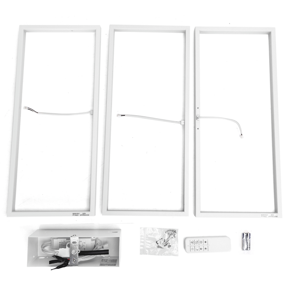 Lampadario Led da soffitto geometrico Bianco 38W CCT temperatura colore regolabile con telecomando Aigostar - Foto 1