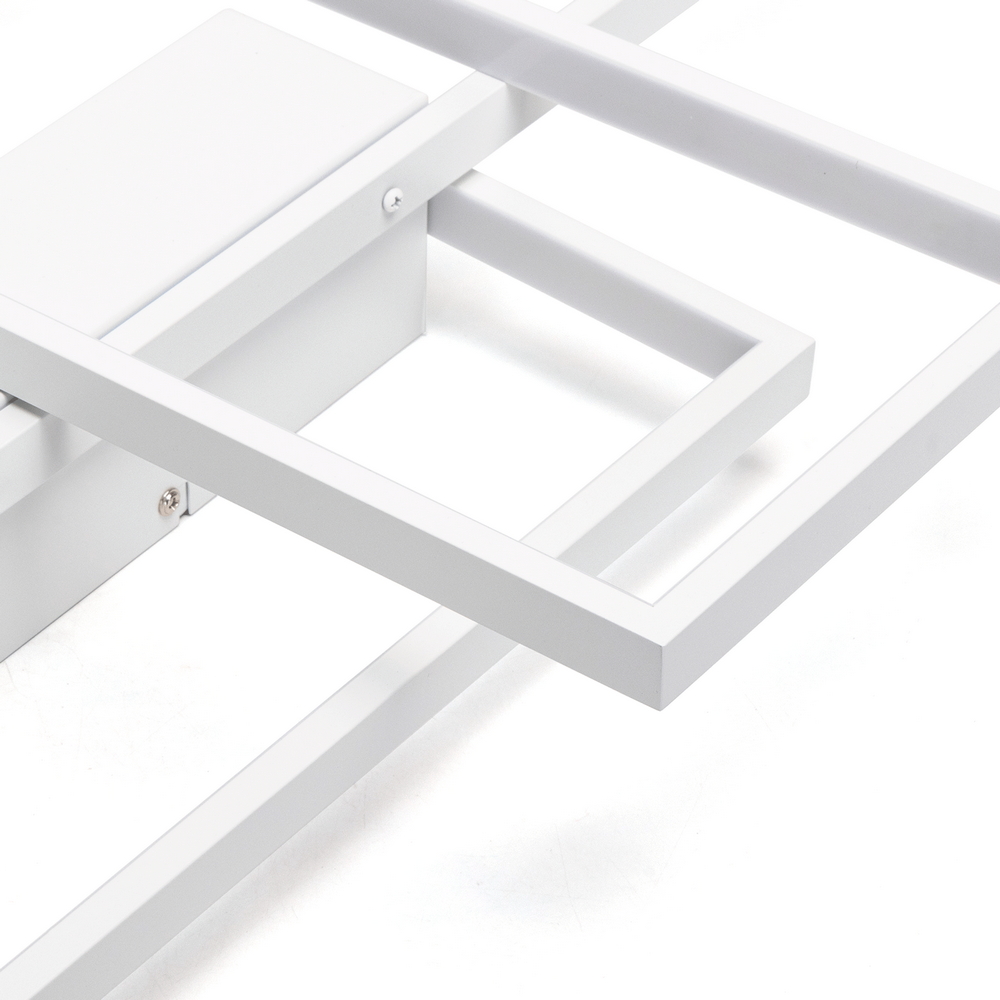 Lampadario Led da soffitto geometrico Bianco 38W CCT temperatura colore regolabile con telecomando Aigostar - Foto 3