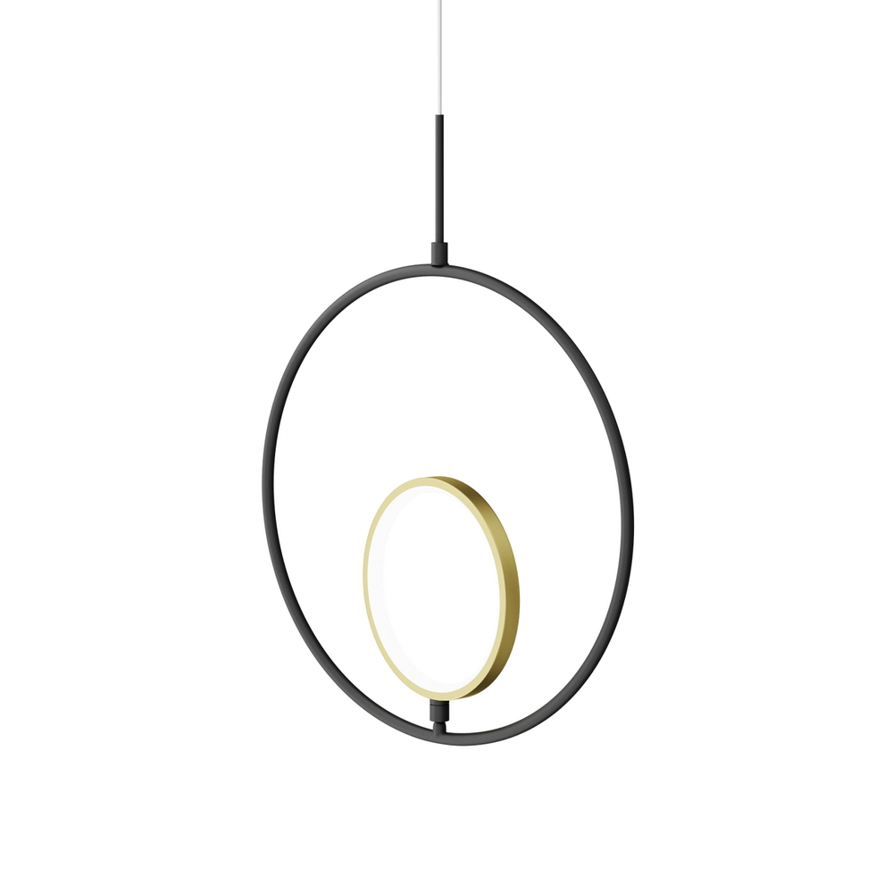Lampadario Led da soffitto Ring Nero 15W Bianco caldo 2700K Aigostar - Foto 1
