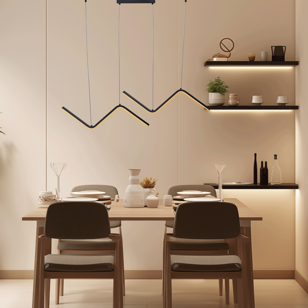 Lampadario Led da soffitto Weaving Nero 23W Bianco caldo 2700K Aigostar - Foto 3