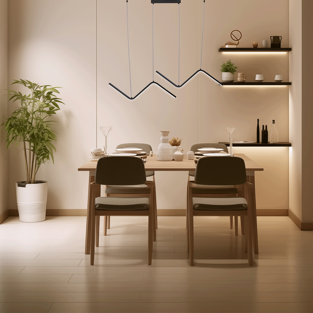 Lampadario Led da soffitto Weaving Nero 23W Bianco freddo 6500K Aigostar - Foto 3