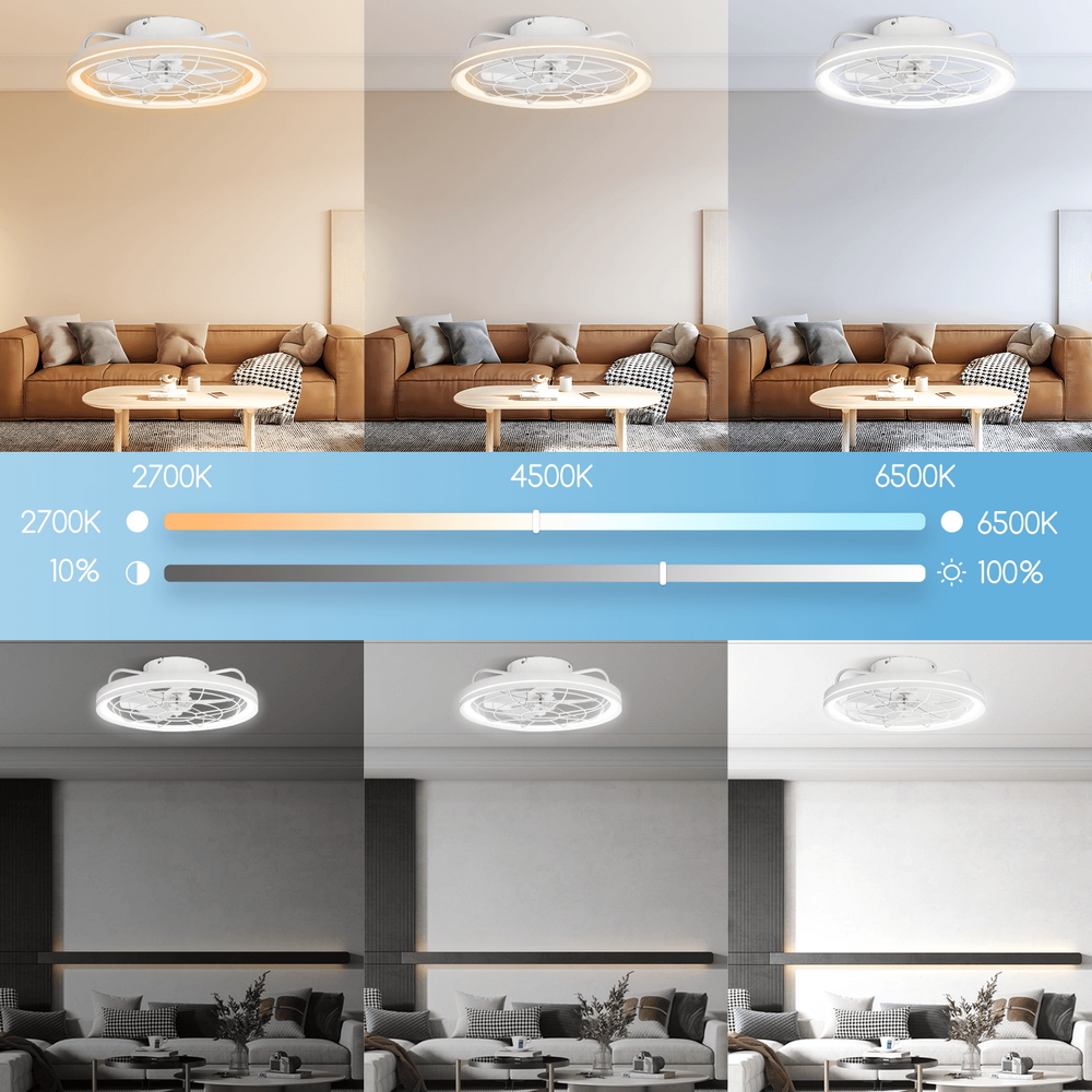 Lampadario Ventilatore da soffitto 40W illuminazione Led regolabile con telecomando Aigostar - Foto 1