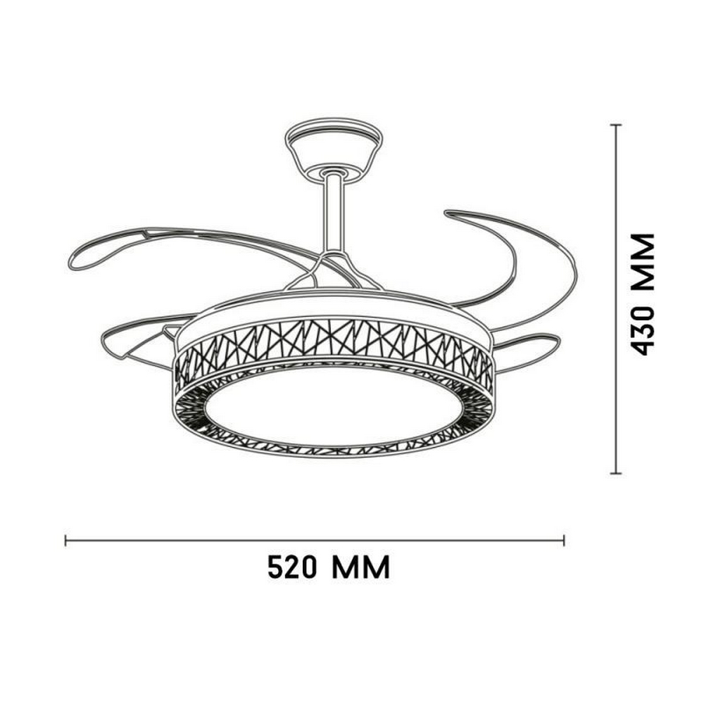 Lampadario Ventilatore da soffitto Black Aqua 36W illuminazione Led regolabile con telecomando M LEDME - Foto 1