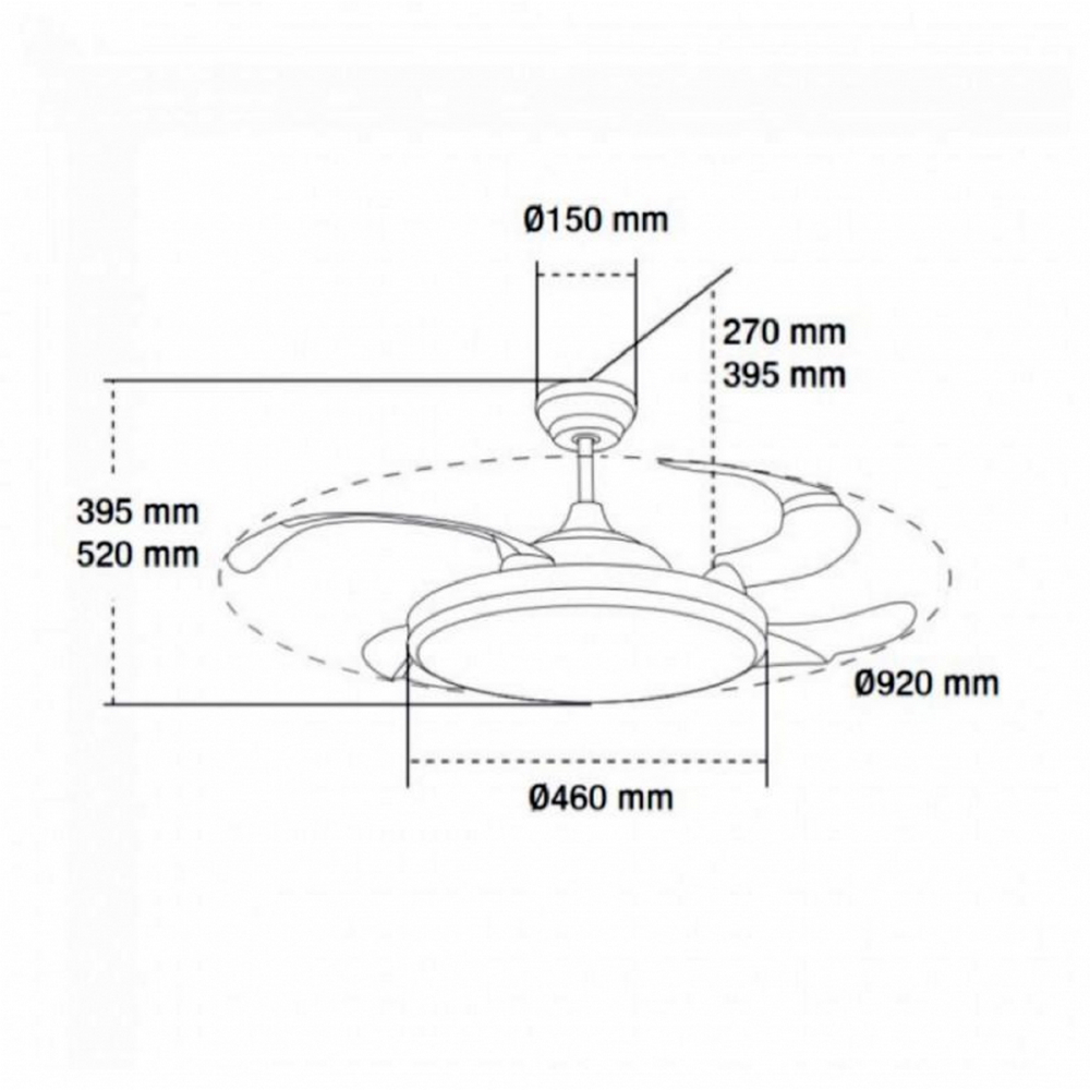 Lampadario Ventilatore da soffitto Black II Yeray 36W illuminazione Led regolabile con telecomando M LEDME - Foto 4