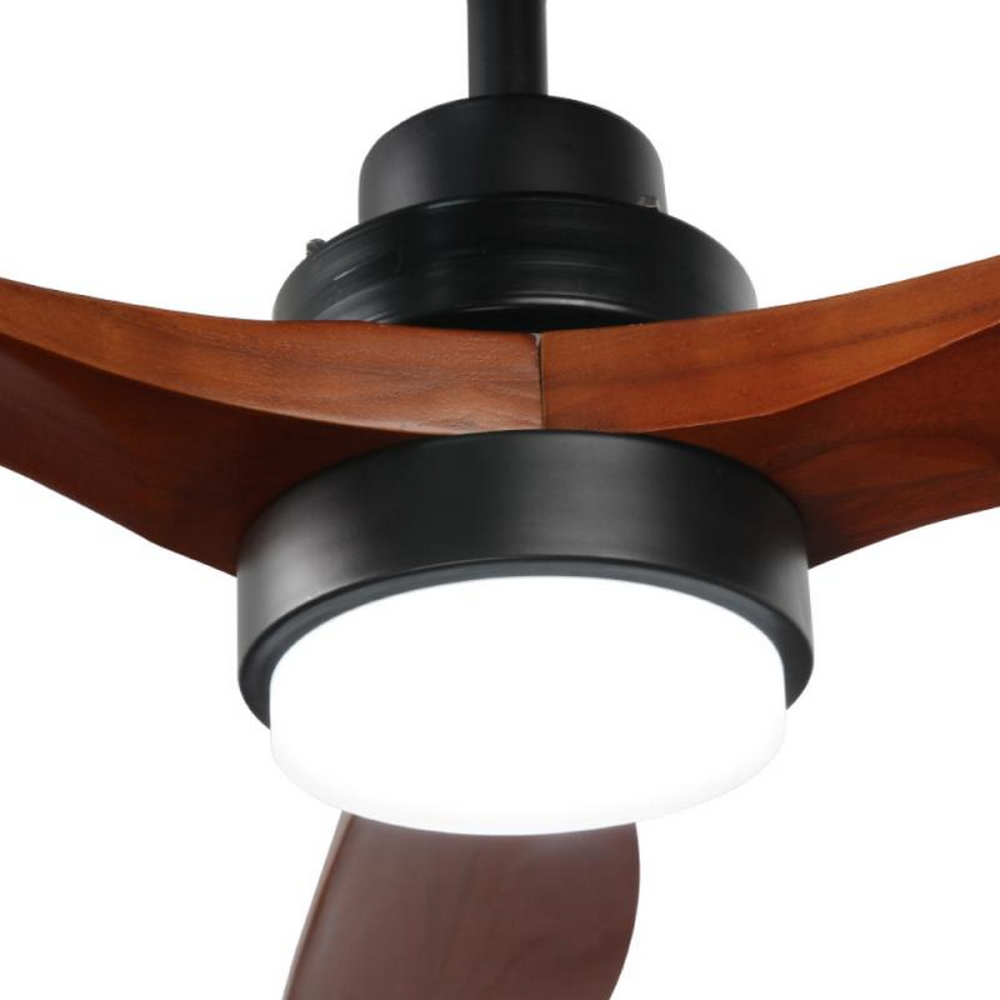 Lampadario Ventilatore da soffitto Black Wood 18W illuminazione Led regolabile con telecomando M LEDME - Foto 2