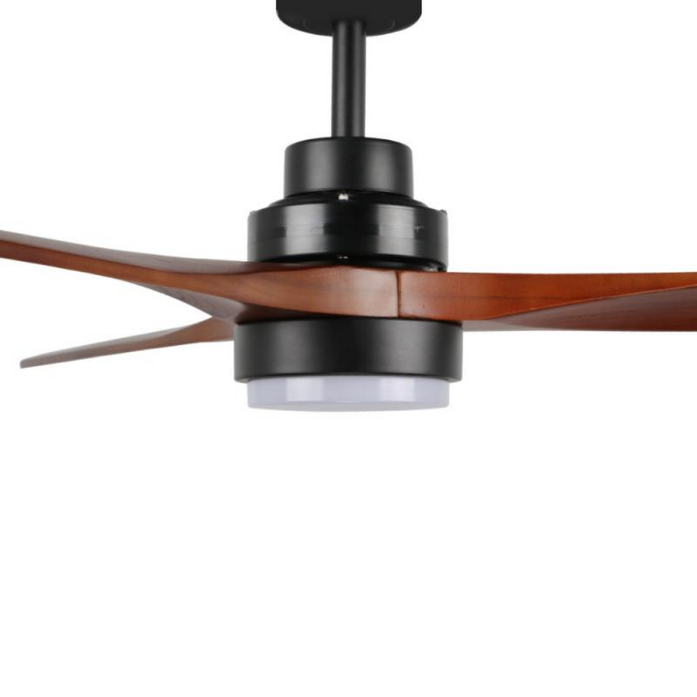 Lampadario Ventilatore da soffitto Black Wood 18W illuminazione Led regolabile con telecomando M LEDME - Foto 3