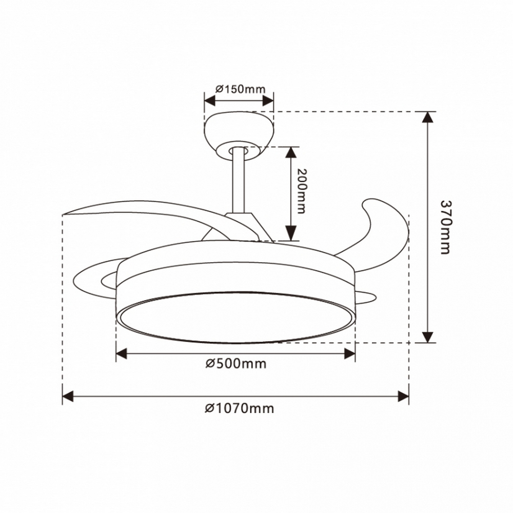 Lampadario Ventilatore da soffitto Herben 68W illuminazione Led regolabile con telecomando M LEDME - Foto 3