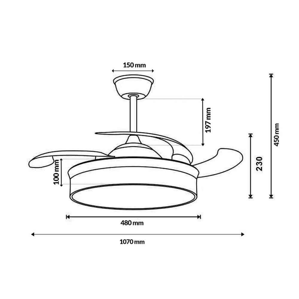 Lampadario Ventilatore da soffitto Messe 32W illuminazione Led CCT regolabile con telecomando M LEDME - Foto 1