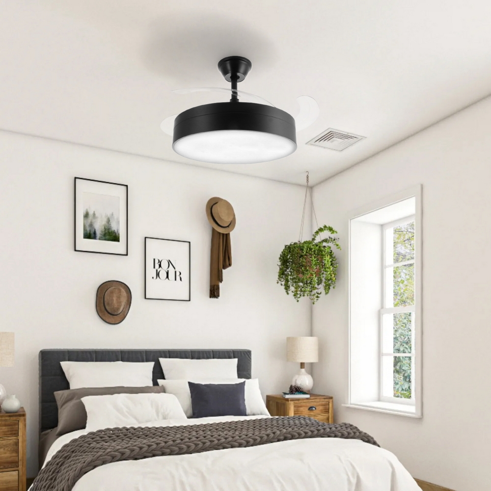 Lampadario Ventilatore da soffitto Messe 32W illuminazione Led CCT regolabile con telecomando M LEDME - Foto 2