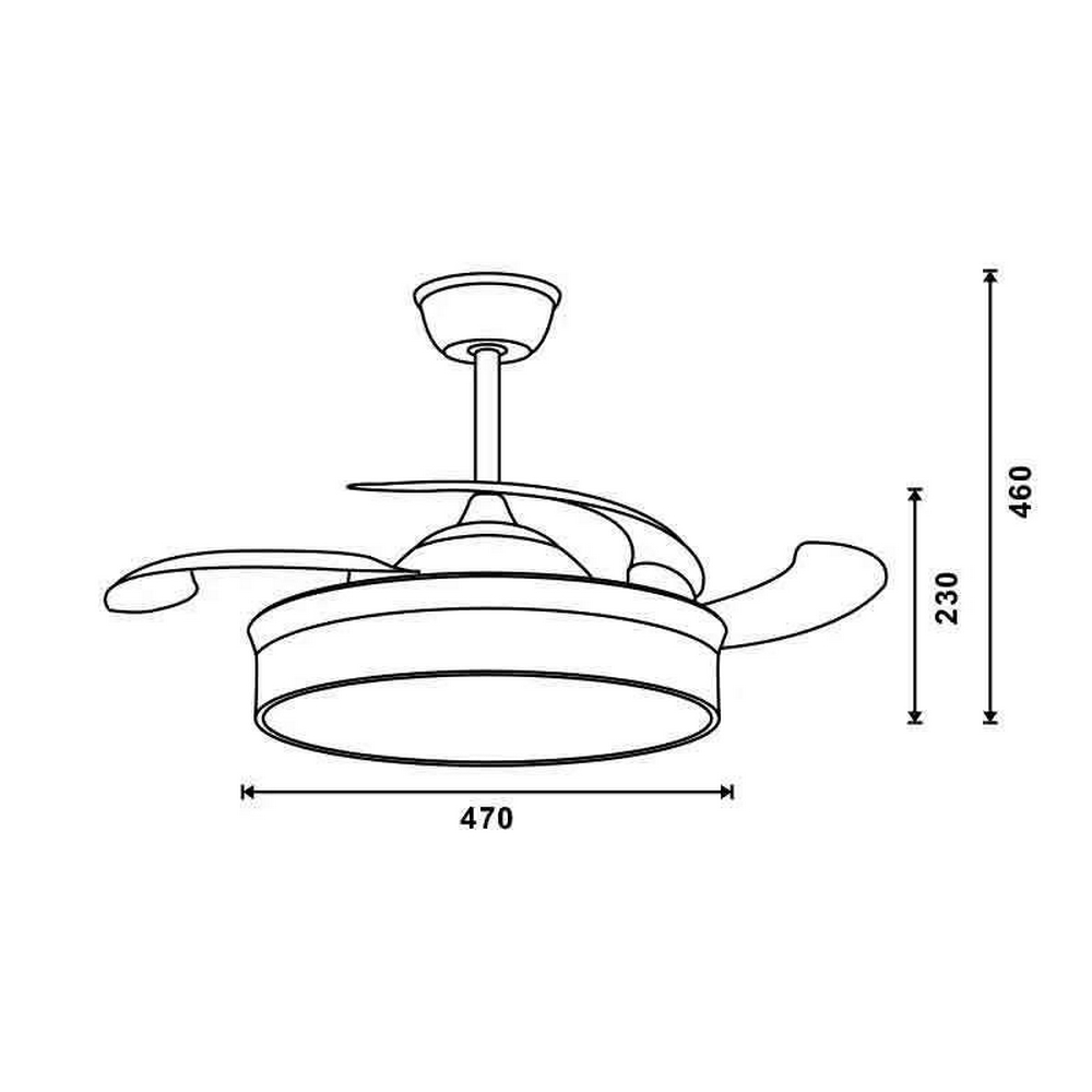 Lampadario Ventilatore da soffitto Messe Nature 27W illuminazione Led regolabile con telecomando M LEDME - Foto 3