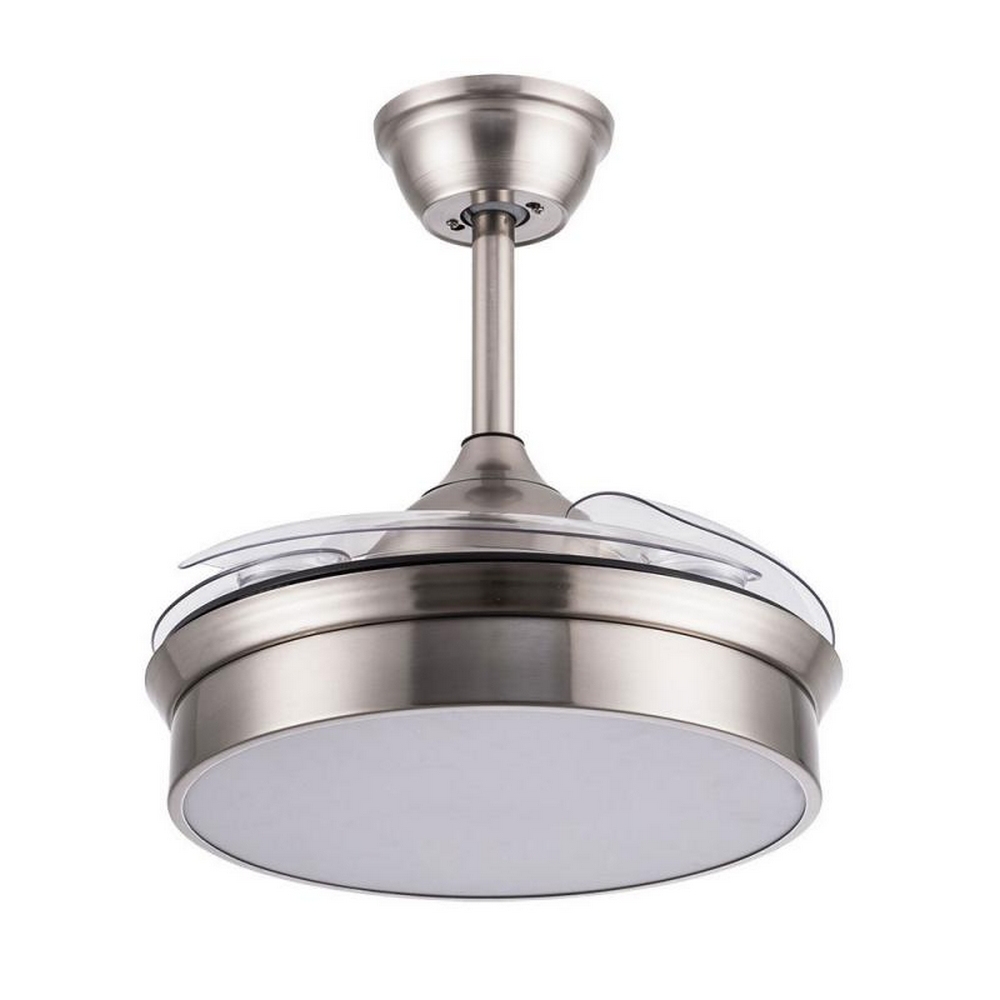 Lampadario Ventilatore da soffitto Messe Niquel 72W illuminazione Led regolabile con telecomando M LEDME - Foto 2