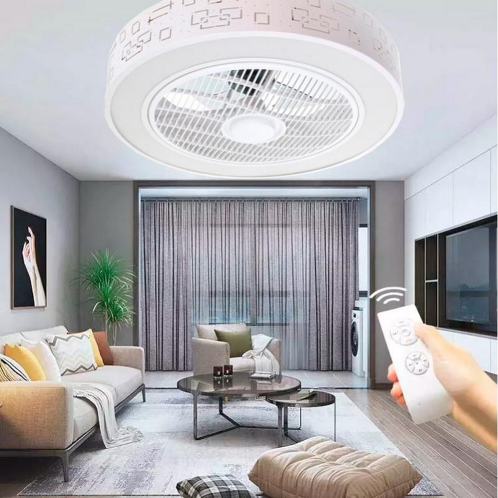 Lampadario Ventilatore da soffitto Smart Plus Sticks 36W WiFi illuminazione Led regolabile con telecomando M LEDME - Foto 3