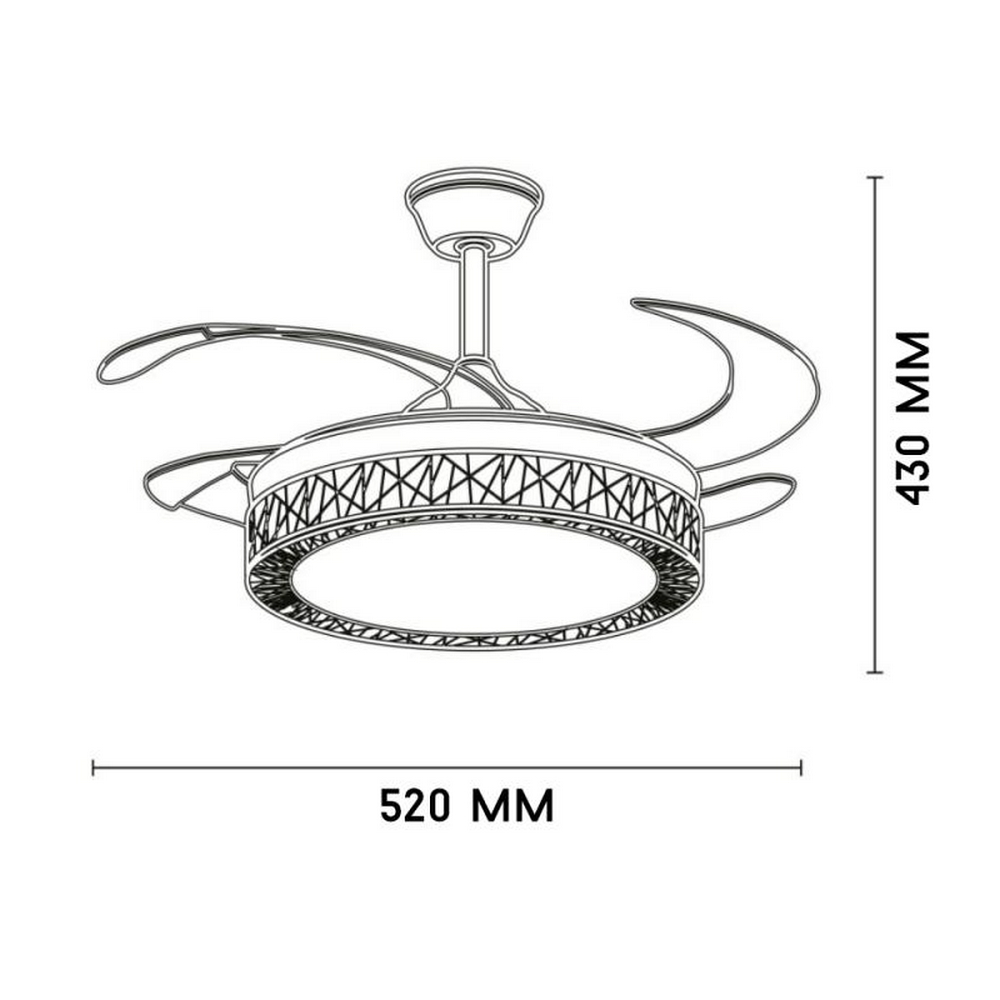 Lampadario Ventilatore da soffitto White Aqua 36W illuminazione Led regolabile con telecomando M LEDME - Foto 1