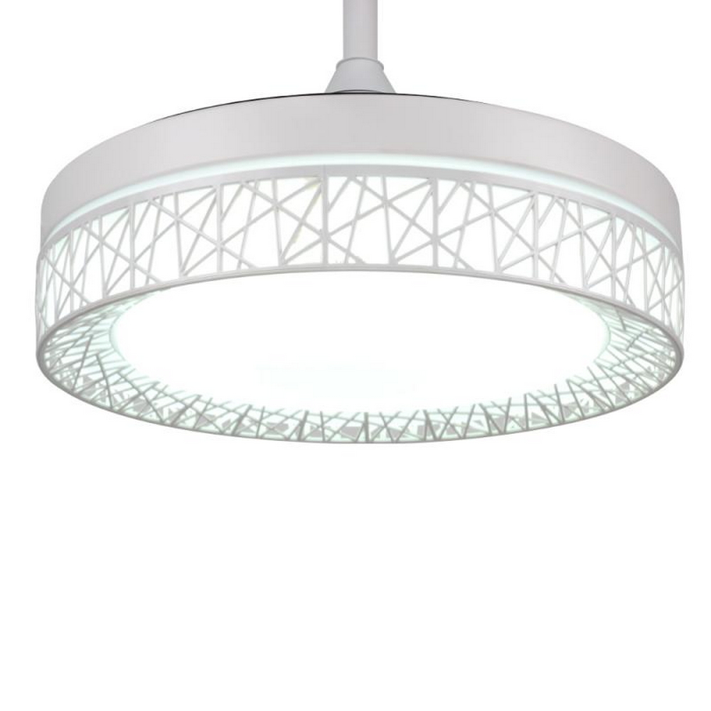 Lampadario Ventilatore da soffitto White Aqua 36W illuminazione Led regolabile con telecomando M LEDME - Foto 2