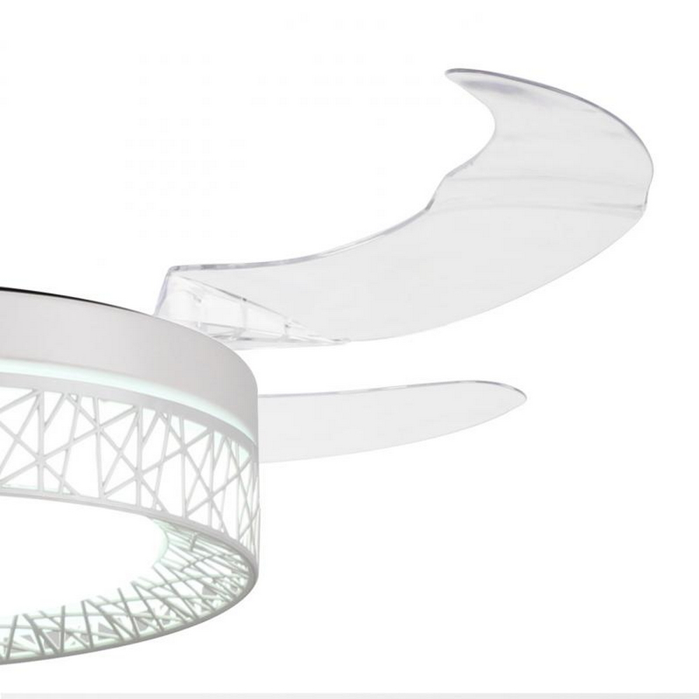 Lampadario Ventilatore da soffitto White Aqua 36W illuminazione Led regolabile con telecomando M LEDME - Foto 3