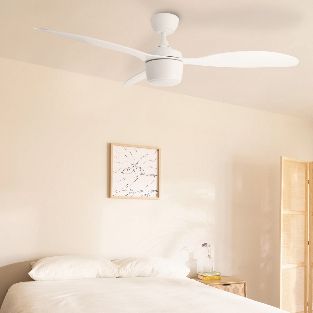 Lampadario Ventilatore da soffitto White Lin 18W illuminazione Led regolabile con telecomando M LEDME - Foto 1