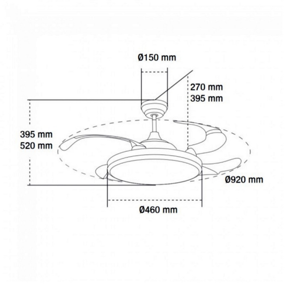 Lampadario Ventilatore da soffitto White Yeray 36W illuminazione Led regolabile con telecomando M LEDME - Foto 4