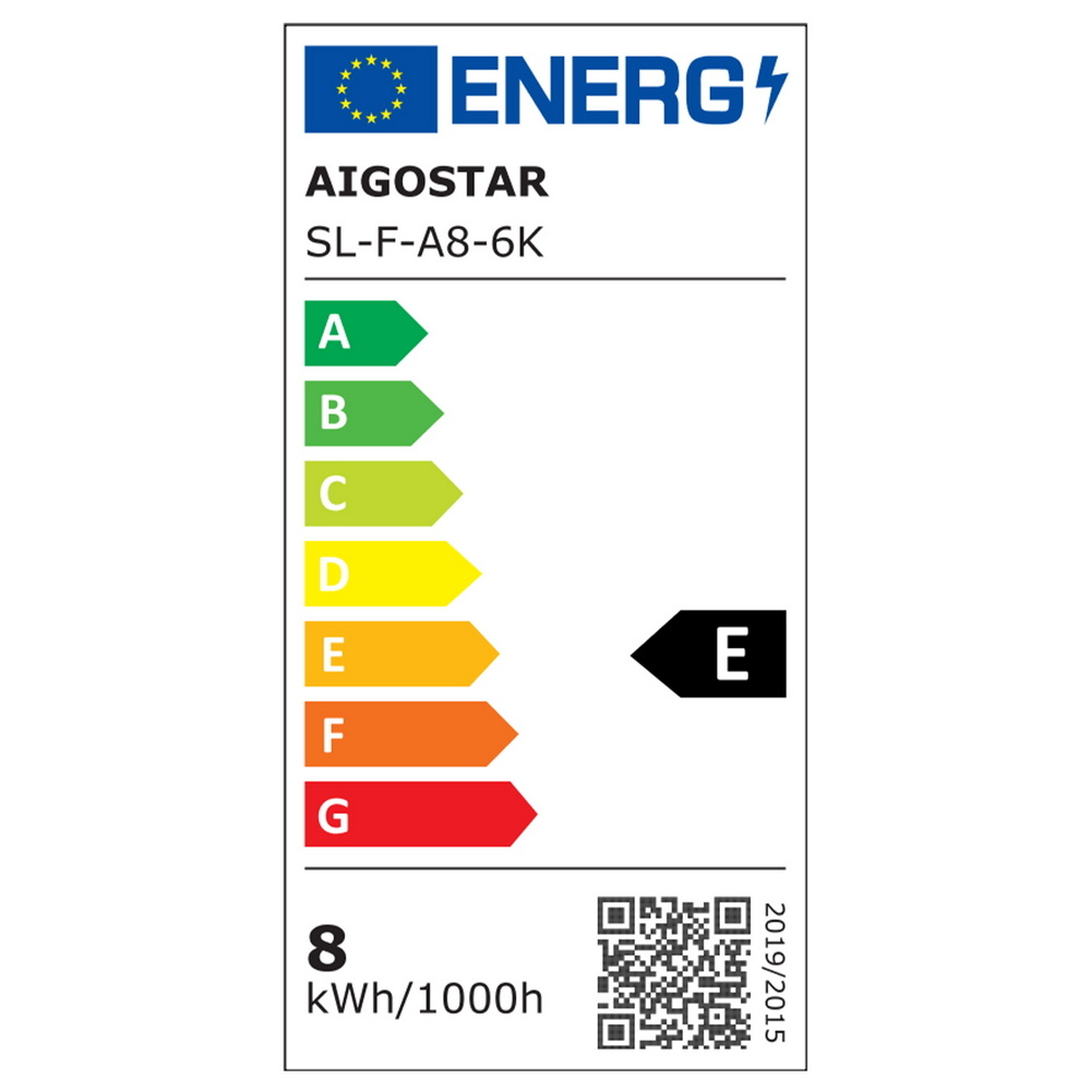 Lampadina Led a Filamento E27 A60 a bulbo 8W Bianco freddo 6500K Aigostar - Foto 4