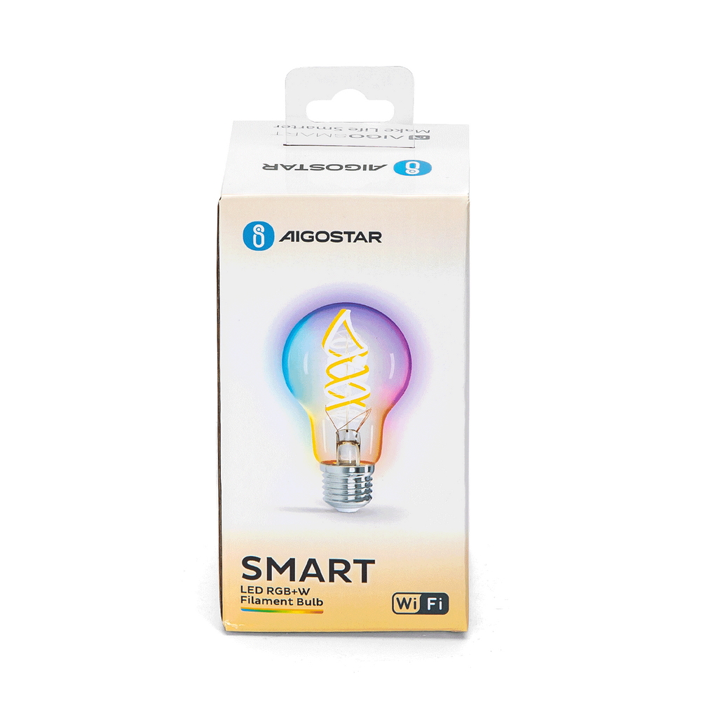 Lampadina Led a Filamento Smart A60 E27 4,9W WiFi RGB + Bianco Caldo 2700K luce regolabile e dimmerabile Aigostar - Foto 5