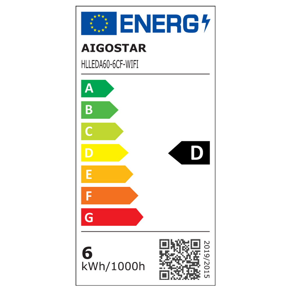 Lampadina Led a Filamento Smart A60 E27 6W WiFi CCT luce regolabile e dimmerabile Aigostar - Foto 6