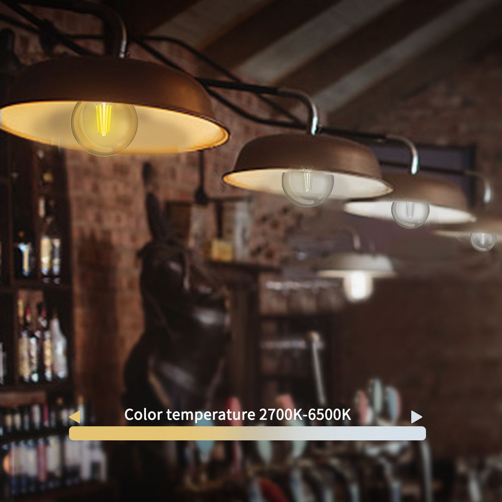 Lampadina Led a Filamento Smart G45 E27 4,5W WiFi CCT luce regolabile e dimmerabile Aigostar - Foto 3