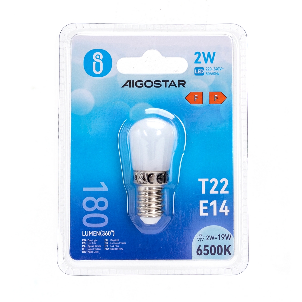 Lampadina Led da frigorifero E14 T22 2W Bianco freddo 6500K Aigostar - Foto 2
