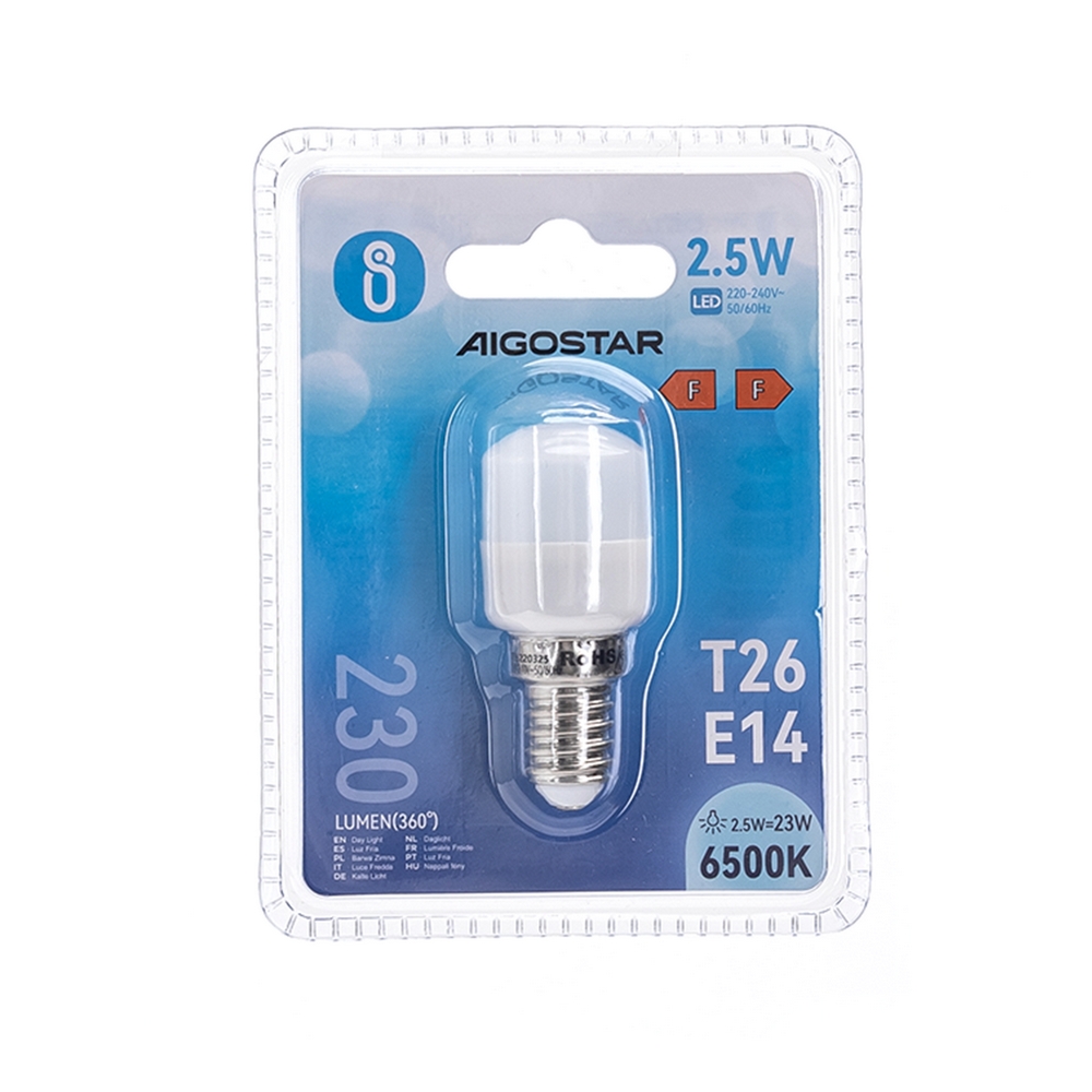 Lampadina Led da frigorifero E14 T26 2,5W Bianco freddo 6500K Aigostar - Foto 2