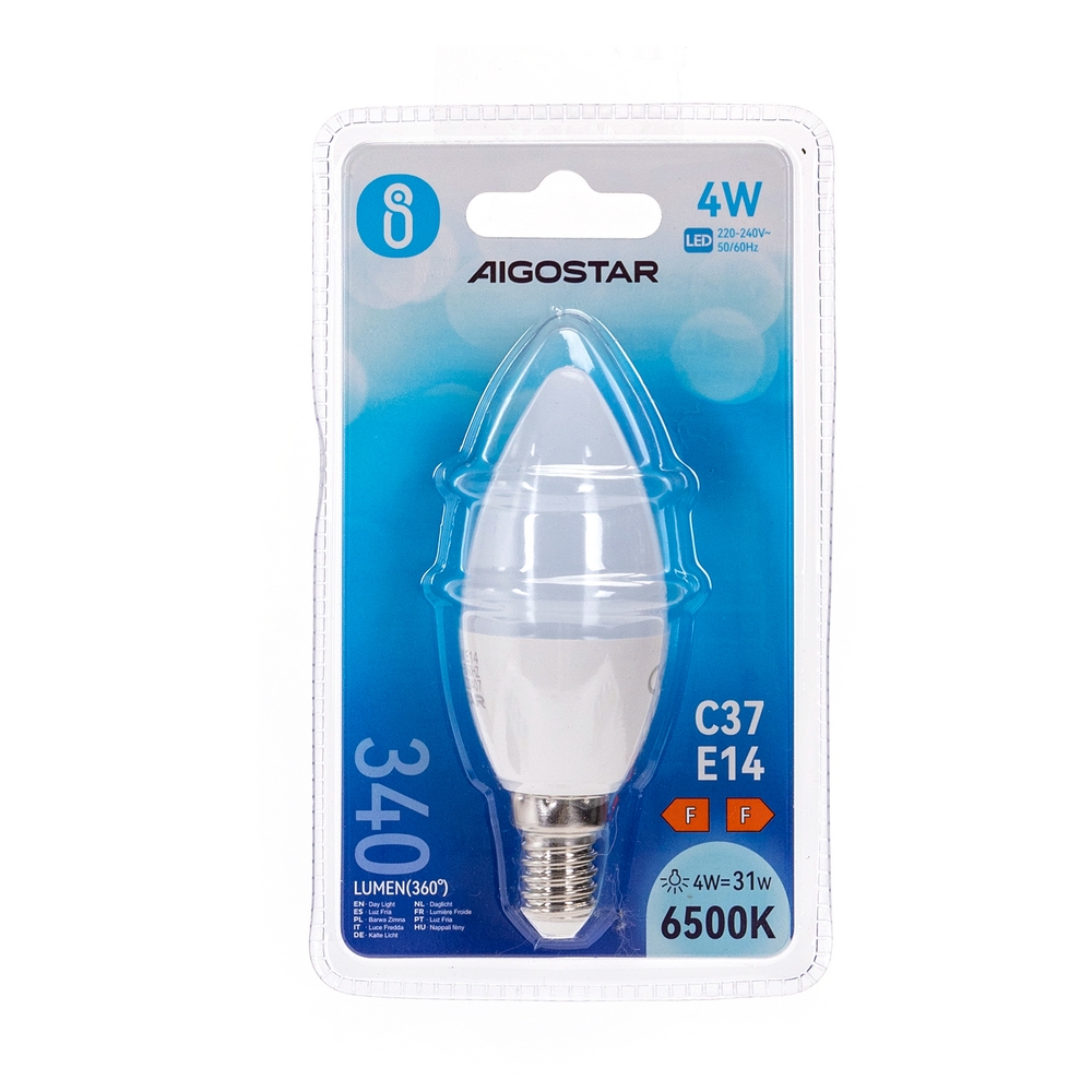 Lampadina Led E14 C35 a candela 4W Bianco freddo 6400K Aigostar - Foto 2