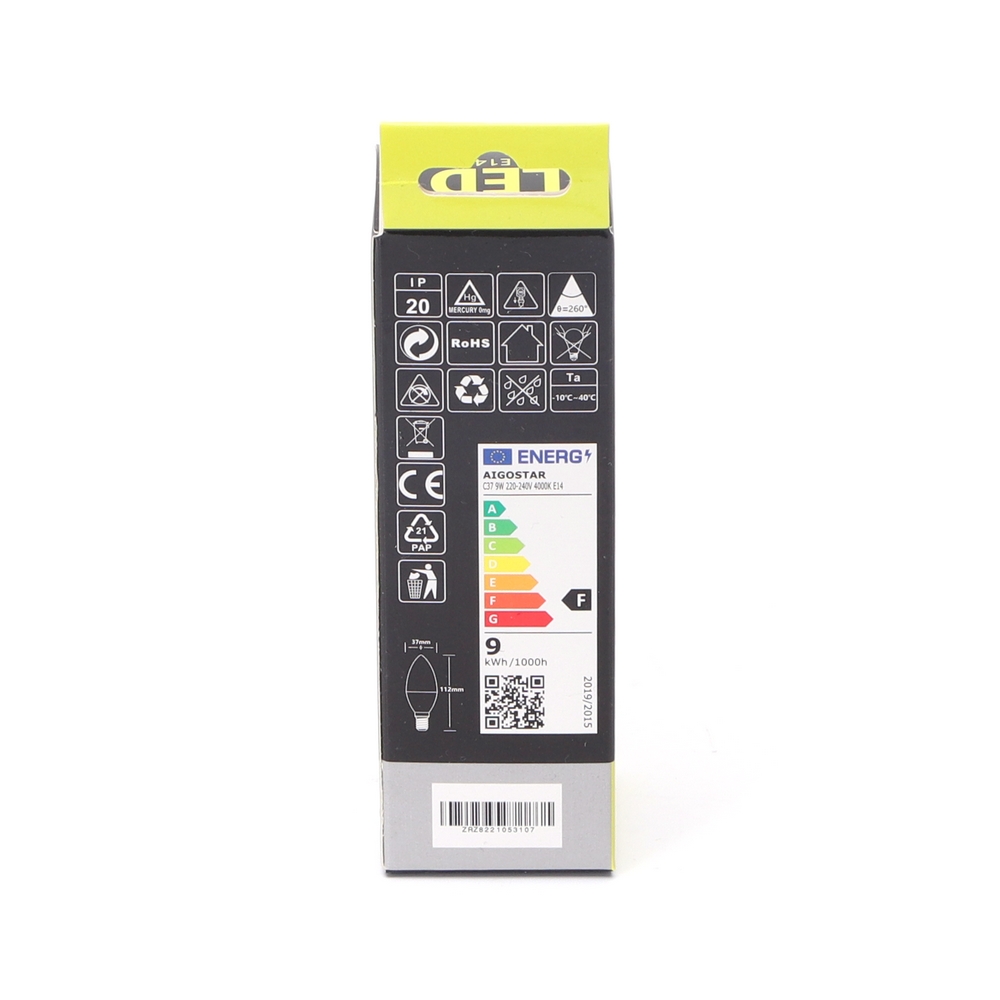 Lampadina Led E14 C37 a oliva 9W Bianco neutro 4000K Aigostar - Foto 3