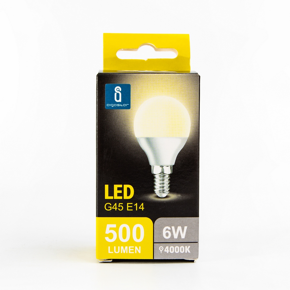 Lampadina Led E14 G45 a sfera 6W Bianco neutro 4000K Aigostar - Foto 2