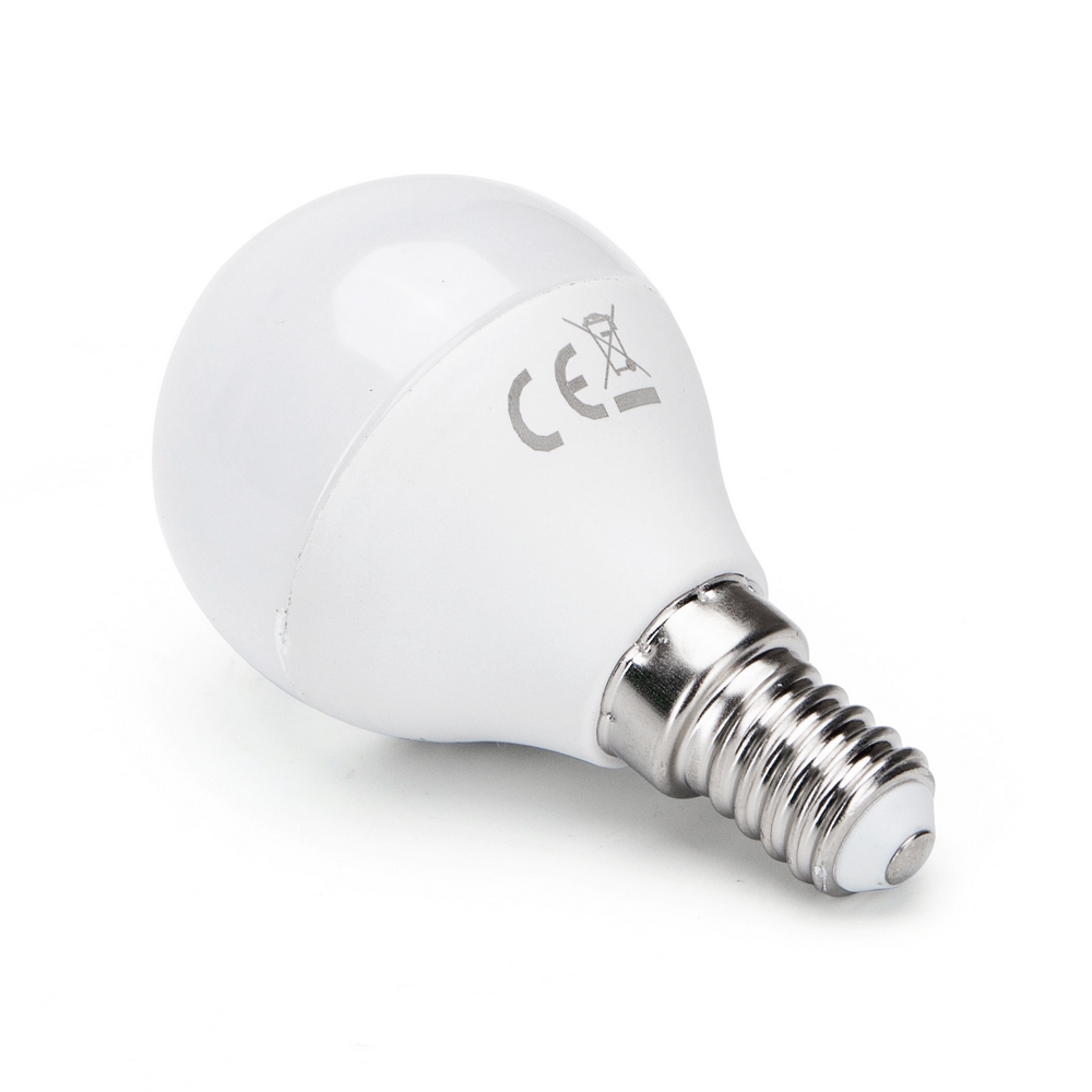 Lampadina Led E14 G45 a sfera 7W Bianco freddo 6400K Aigostar - Foto 1