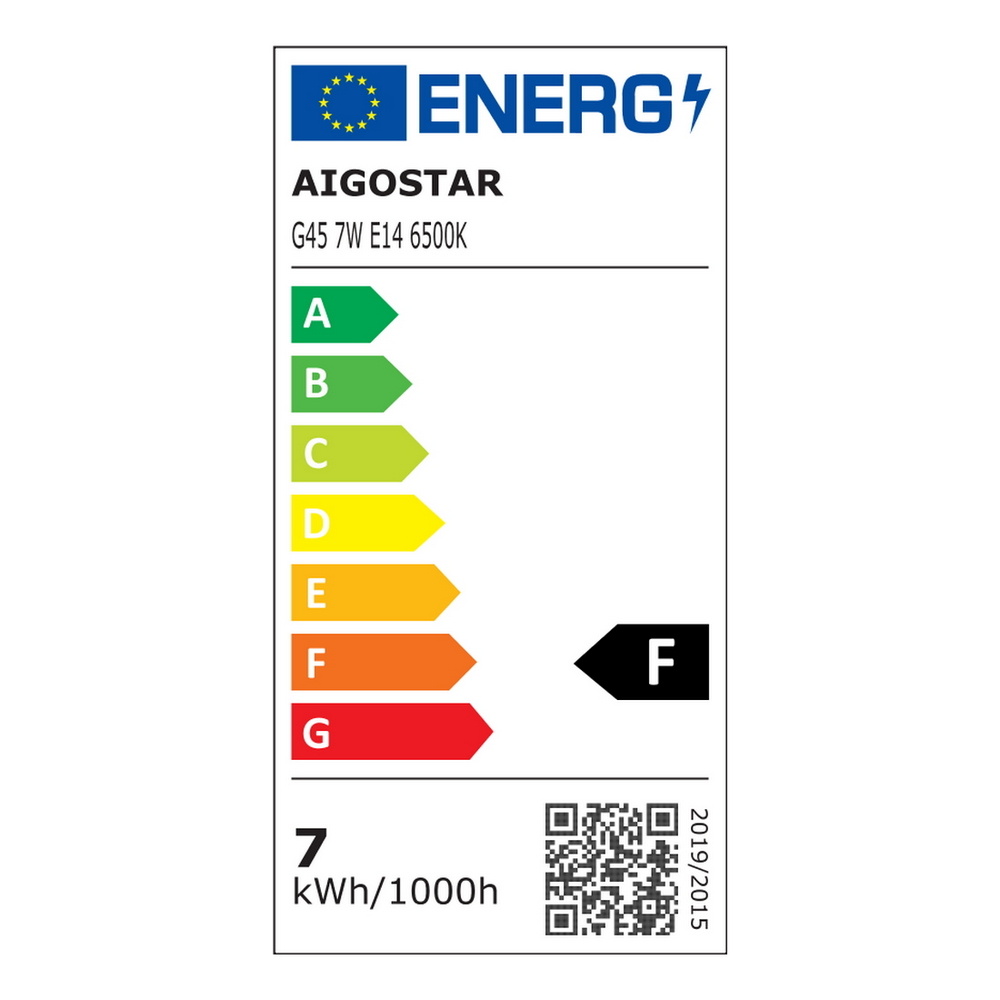 Lampadina Led E14 G45 a sfera 7W Bianco freddo 6400K Aigostar - Foto 2
