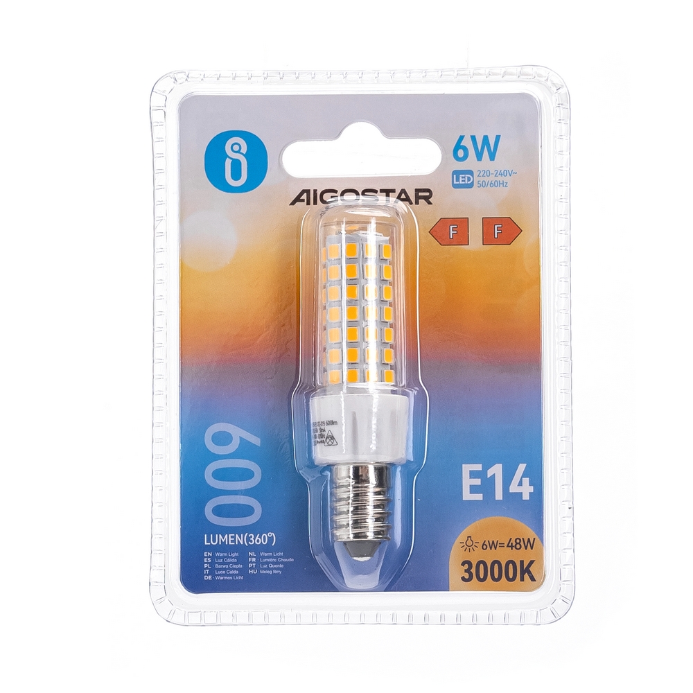 Lampadina Led E14 T22 6W Bianco caldo 3000K Aigostar - Foto 2