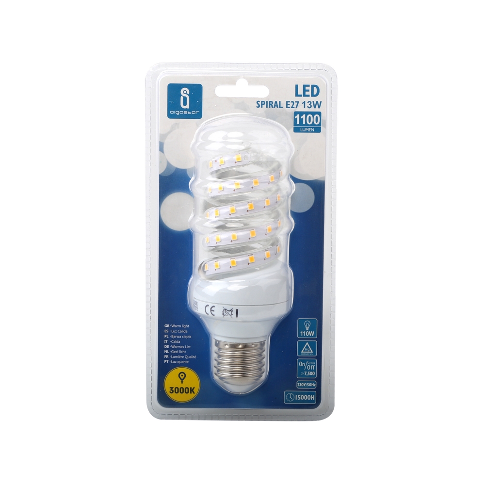 Lampadina Led E27 a tubo a spirale 13W Bianco caldo 3000K Aigostar - Foto 2