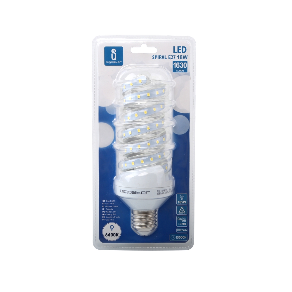 Lampadina Led E27 a tubo a spirale 18W Bianco caldo 3000K Aigostar - Foto 2