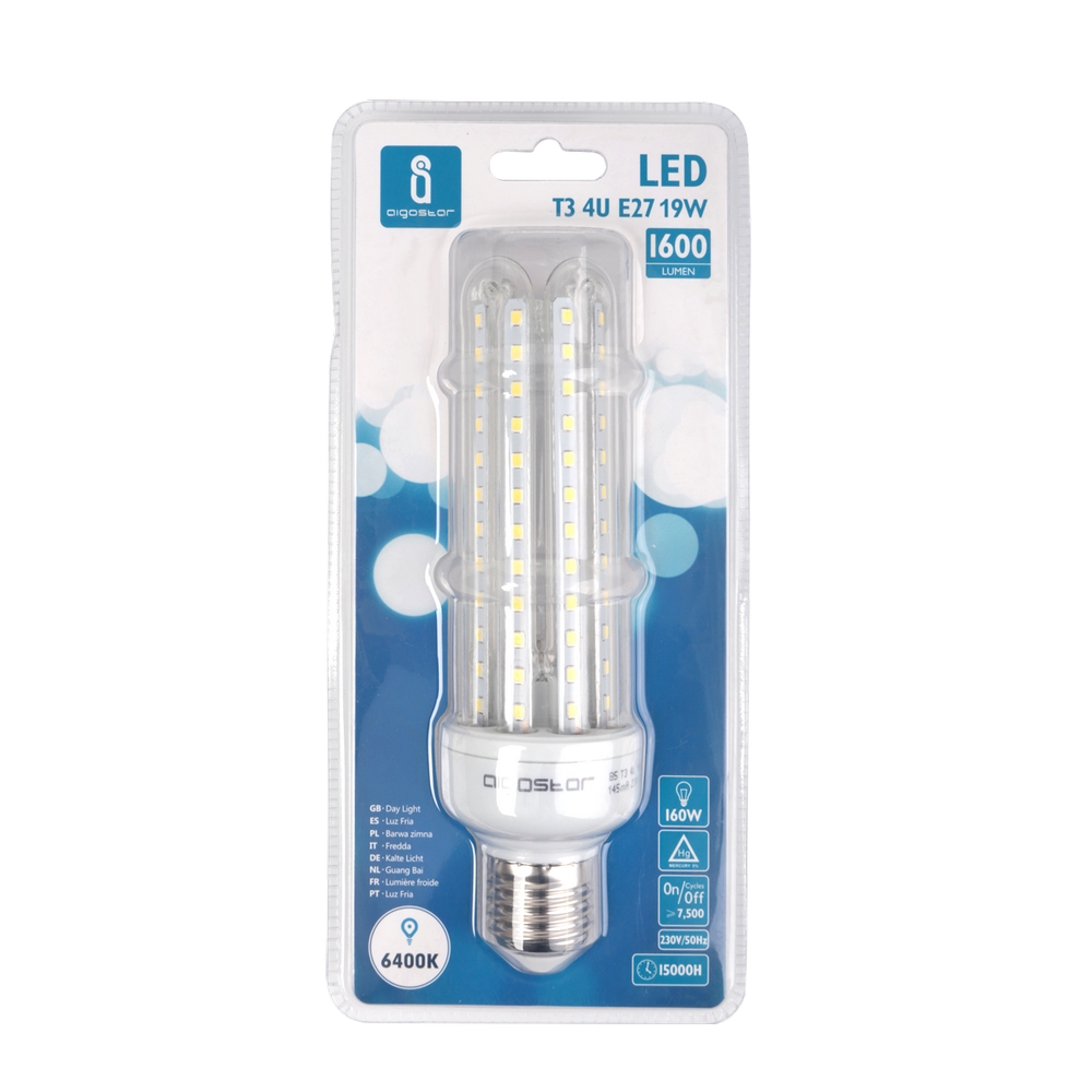 Lampadina Led E27 a tubo a U 19W Bianco freddo 6400K Aigostar - Foto 2
