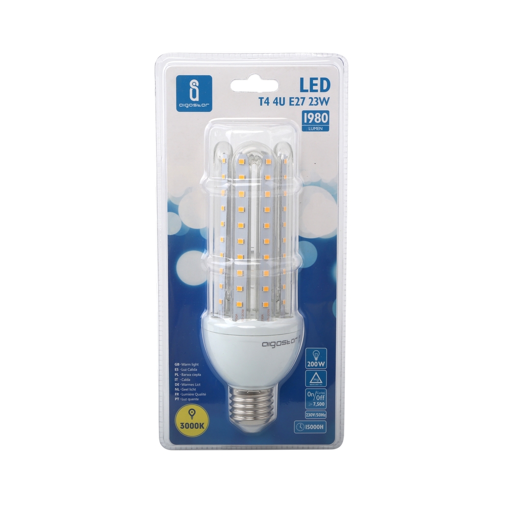 Lampadina Led E27 a tubo a U 23W Bianco caldo 3000K Aigostar - Foto 2