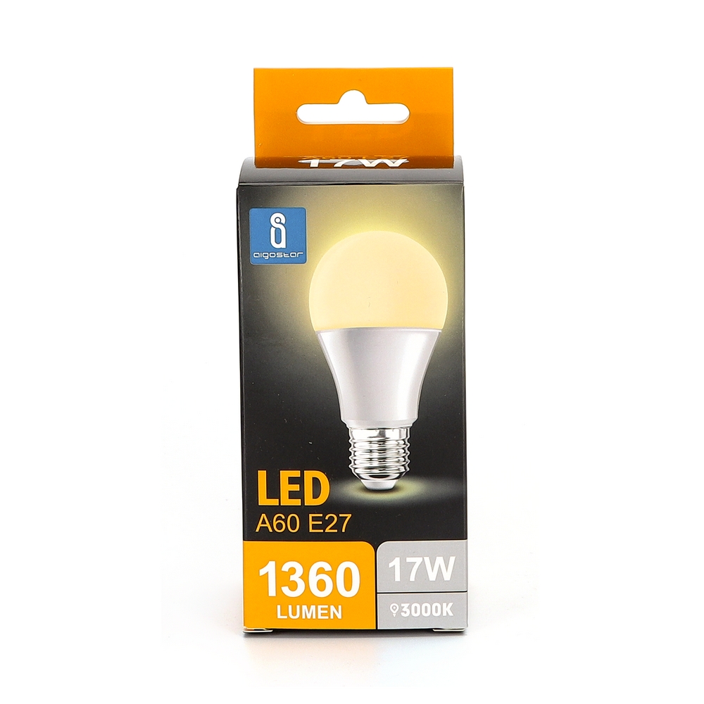 Lampadina Led E27 A60 a bulbo 17W Bianco caldo 3000K Aigostar - Foto 2