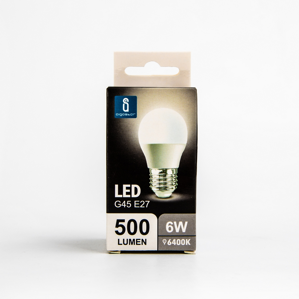 Lampadina Led E27 G45 a sfera 6W Bianco freddo 6400K Aigostar - Foto 2